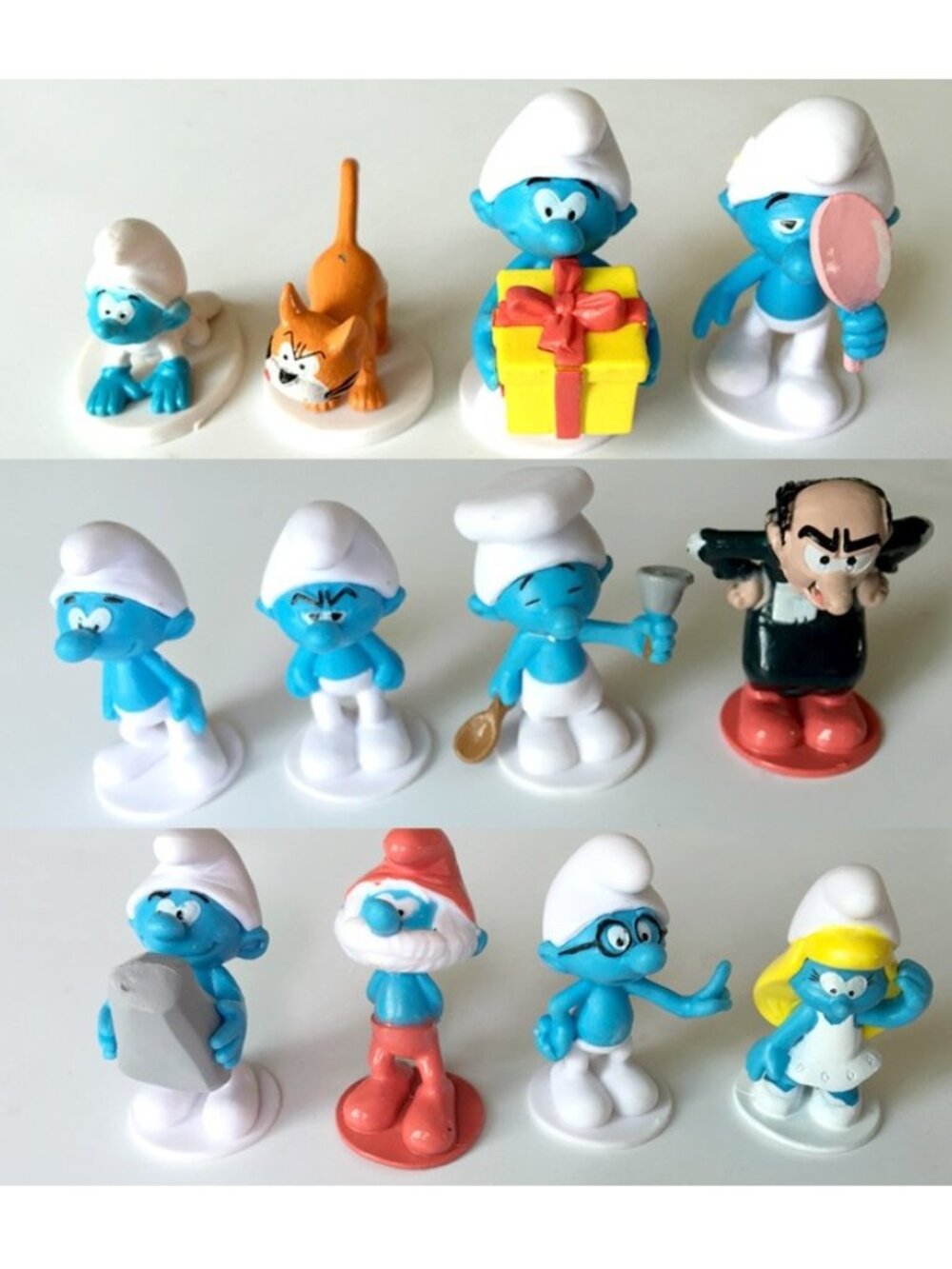 Smurfs Playset 12 Figure Cake Topper Cupcake Toppers Toy Doll Set Collectible